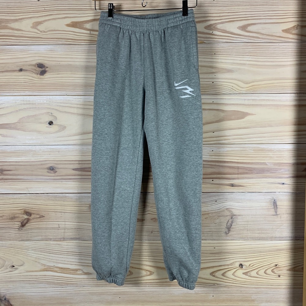 Nike x 3 Brand Joggers Youth Large Gray Athletic Fleece Sweatpants